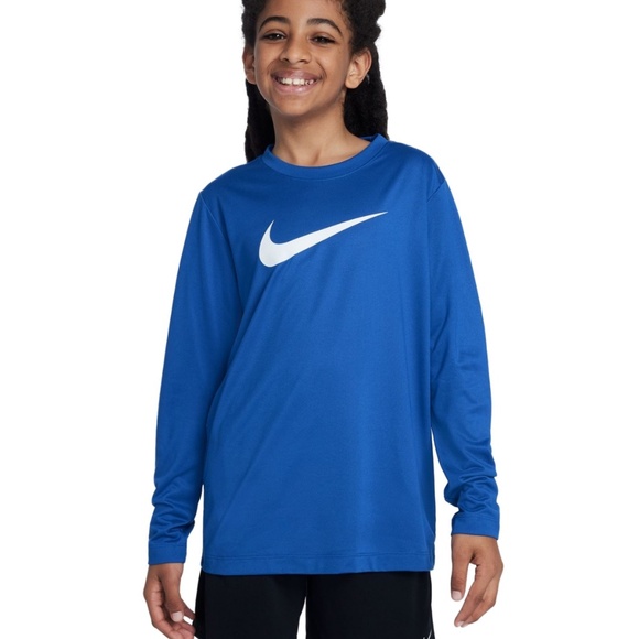 NWT Nike Big Kids Legend Dri-fit Long-Sleeve T-Shirt - Game Royal - Picture 2 of 3